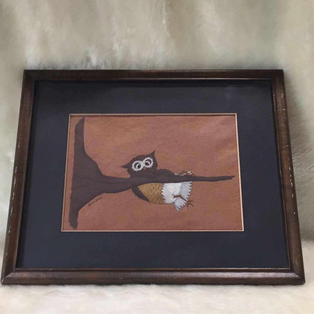 ♦️Owl Hanging on a Branch Artwork Original